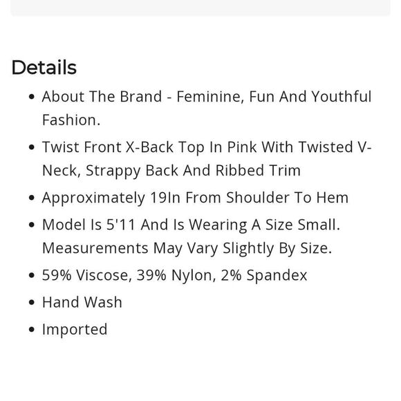 Nicole Miller Twist Front X Back Top in Watermelon - Picture 5 of 5